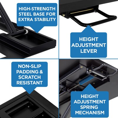 Mount-It! 32"W Rectangular Adjustable Metal Standing Desk Converter, Black (MI-7929BLK)
