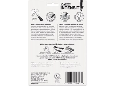 BIC Intensity Fineliner Marker Pen 6-Pack 6 Pack Assorted