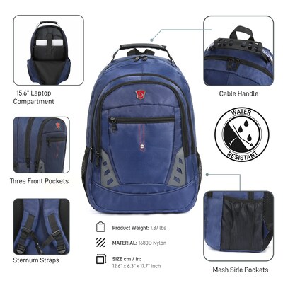 DUKAP PRECISION Laptop Compatible Backpack, Large, Blue (BDK-PRE-BLU)