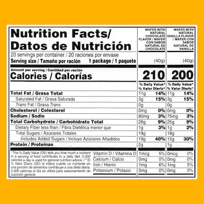 Bauducco Wafer Variety Pack, 1.4 oz., 20/Pack (220-02904)