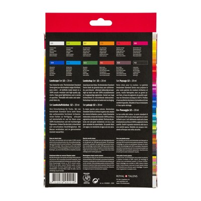 Amsterdam Landscape Acrylic Paint, Assorted Colors, 12/Pack (AMS17820602)
