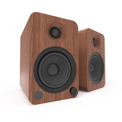 Kanto YU4 YU4WALNUT 140W Indoor Shelf Speaker, Walnut