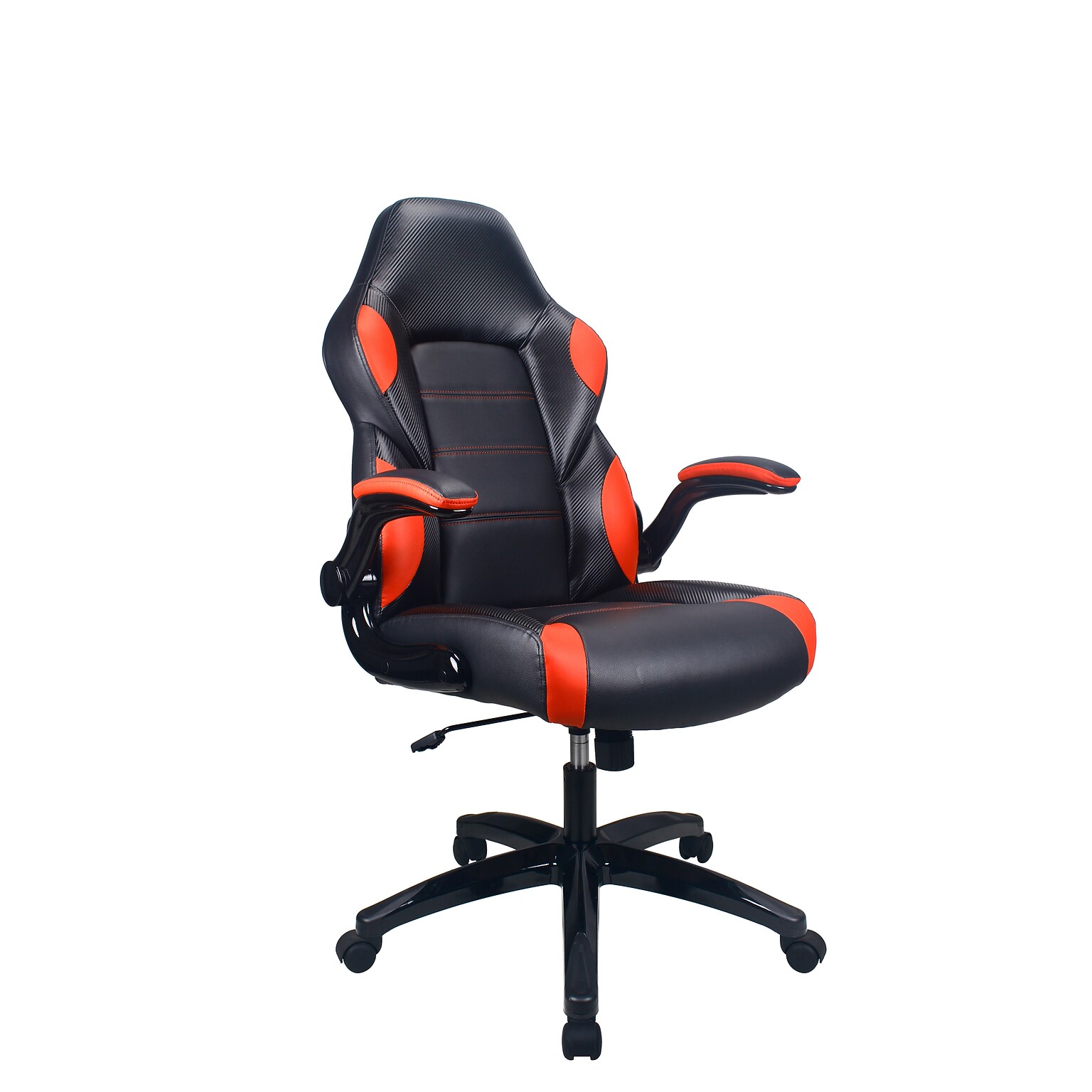 Raynor Group Playr Polyurethane Gaming Chair, Black/Red (G-GAMEBSC-RED)