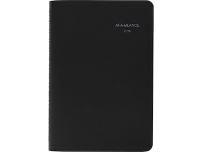 2025 AT-A-GLANCE QuickNotes 5 x 8 Daily & Monthly Appointment Book, Faux Leather Cover, Black (76-