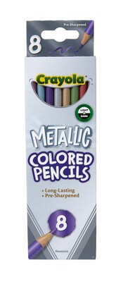 Crayola Metallic Colored Pencils, Assorted Colors, 8/Pack (68-3708)