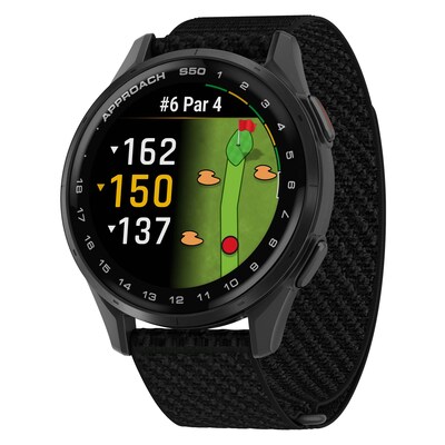 Garmin Approach S50 Golf Smartwatch, GPS, 1.2, Black ComfortFit Nylon Band (010-03010-00)