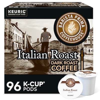 Barista Prima Italian Roast Coffee Keurig® K-Cup® Pods, Dark Roast, 96/Carton (66149)