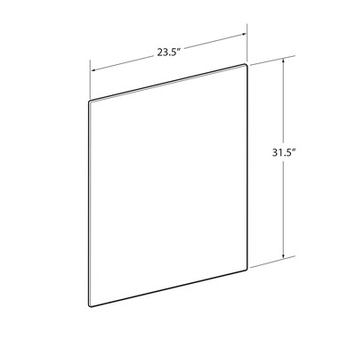 Azar Surface Mount Sneeze Guard, 31.5"H x 23.5"W, Clear Plexiglass, 2/Pack (179631)