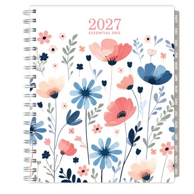 2027 Excello Brands Essential Pro 7" x 9" Weekly & Monthly Planner, Colorful Botanicals (ESPRO-CY27-79-30)
