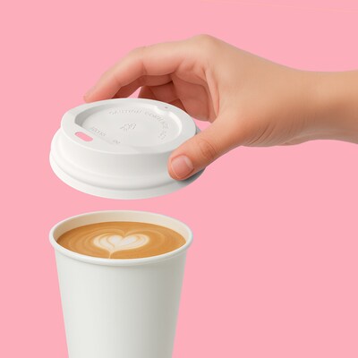 Perk™ Plastic Hot Cup Lid, 8 Oz., White, 500/Carton (PK45593CT)