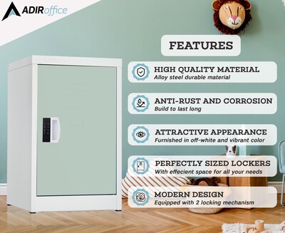 AdirOffice 24"H Single Tier Misty Green Storage Locker (ADI629-02-MGRN-DL)