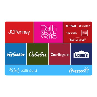 $25 Prezzee Retail eGift Card - 7 Top Brands