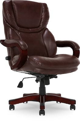 Serta Big & Tall Ergonomic Faux Leather Executive Big & Tall Chair, 350 lb. Capacity, Rich Espresso (CHR200001)