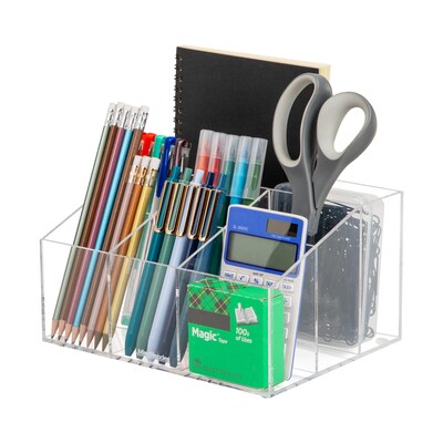 Mind Reader 7-Compartment Acrylic Desk Tray, Clear (AORG-CLR)