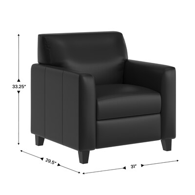 Flash Furniture Agent LeatherSoft Seating Set, Black, 3-Pieces (BT827USETBLK)