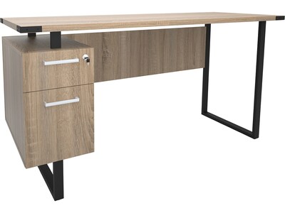 Safco Mirella SOHO 62"W Desk with Built-In Pedestal, Sand Dune (5513SDD)