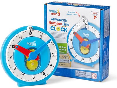 hand2mind Advanced NumberLine Clock, Multicolor (93409)
