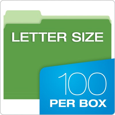 Pendaflex Recycled File Folder, 1/3-Cut Tab, Assorted, Letter Size, Assorted Colors, 100/Box (4210 1/3 ASST)
