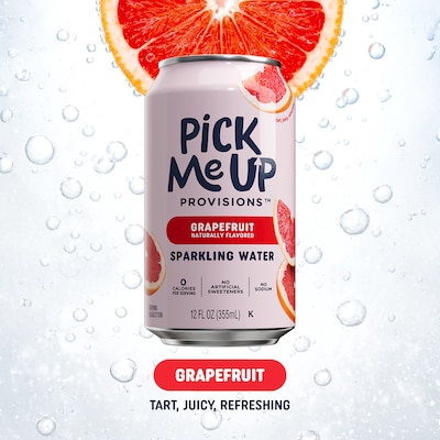 Pick Me Up Provisions™ Grapefruit Sparkling Water, 12 oz., 24 Cans/Carton (PM63522)
