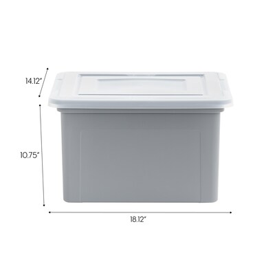 Iris 35 Quart Storage Container, Plastic, Gray, 3/Pack (500166)