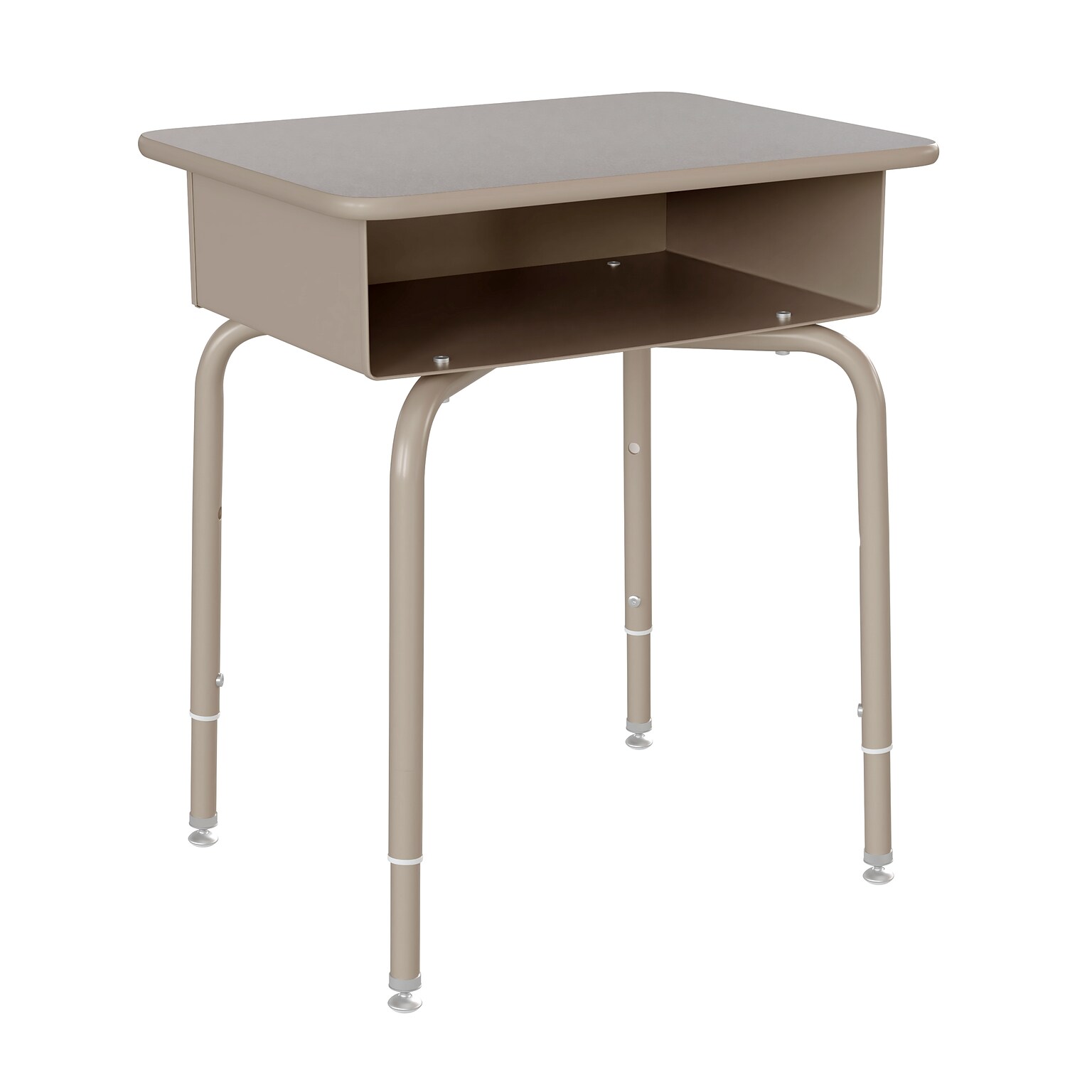 Flash Furniture Billie 24W Student Desk with Open Front Metal Book Box, Gray Granite/Silver (FDDESKGYGY)