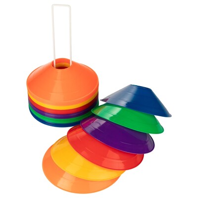 Champion Sports Plastic Saucer Field Cone Set, Assorted Colors, 48/Set (CHSSCXSET)