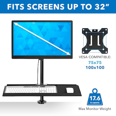 Mount-It! Adjustable Monitor Mount, Up to 32", Black (MI-7995)