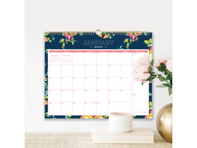 2025 Blue Sky Day Designer Peyton Navy 15" x 12" Monthly Wall Calendar (103627-25)