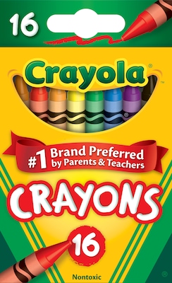 Crayola Crayons, Assorted Colors, 16/Box (52-3016)