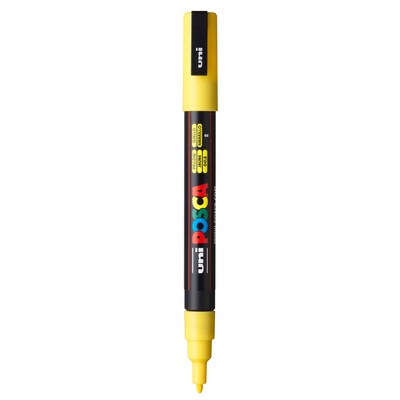 POSCA PC-3M Water Based Paint Marker, Fine Bullet Tip, Yellow, 3/Pack (UBCPC3MYELLOW-3)