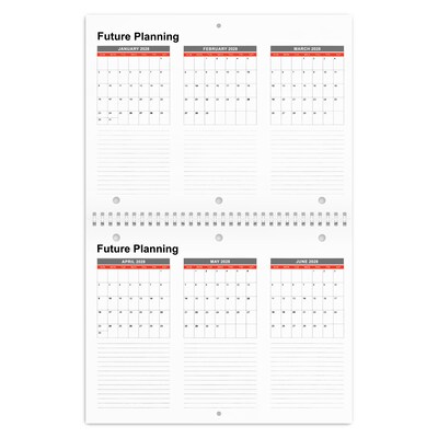 2027 Staples 11" x 8.5" Monthly Wall Calendar, White/Red/Gray (ST53915-27)
