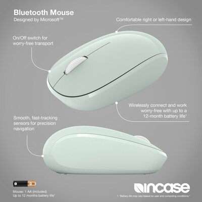 Incase Designed by Microsoft Bluetooth Wireless Ambidextrous Optical Mouse, Mint (RJN-00025)