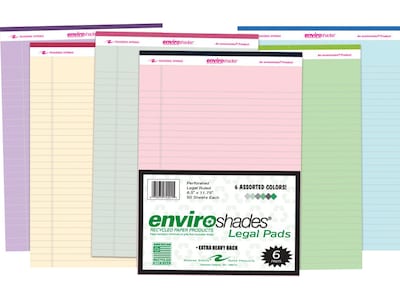 Roaring Spring Paper Products Legal Pads, Recycled Paper in Assorted Colors, 8.5 x 11.75, 50 Sheet