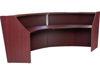 Regency Marque 124.5W Curved Reception Desk Workstation, Mahogany (77292MH)