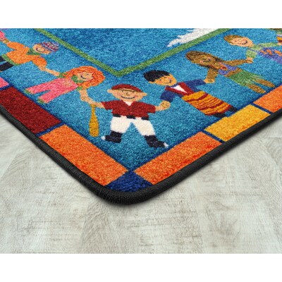 Joy Carpets Hands Around the World Nylon 78 x 109 Machine Tufted Rug, Multicolored (1488D)