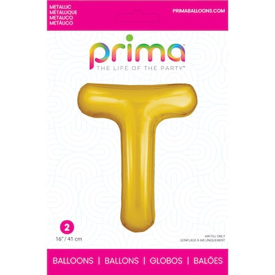 Party City (Air-Filled) 16 T Foil Balloon, Gold, 2/Pack (AM60050233-19)