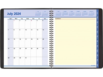 2024-2025 AT-A-GLANCE QuickNotes 8" x 10" Academic Weekly & Monthly Planner, Faux Leather Cover, Black (76-11-05-25)