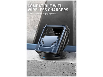 i-Blason Armorbox Metallic Blue Rugged Case for Samsung Galaxy Z Flip4 (Galaxy2022-ZFlip4-5G-Armorbox-Tilt)