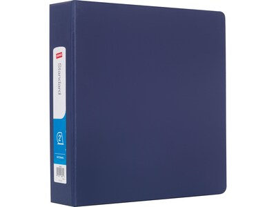 Staples Standard 2-Inch 3-Ring Non-View Binder, Holds Up to 450 Sheets, Blue, Durable Binder for Office & School