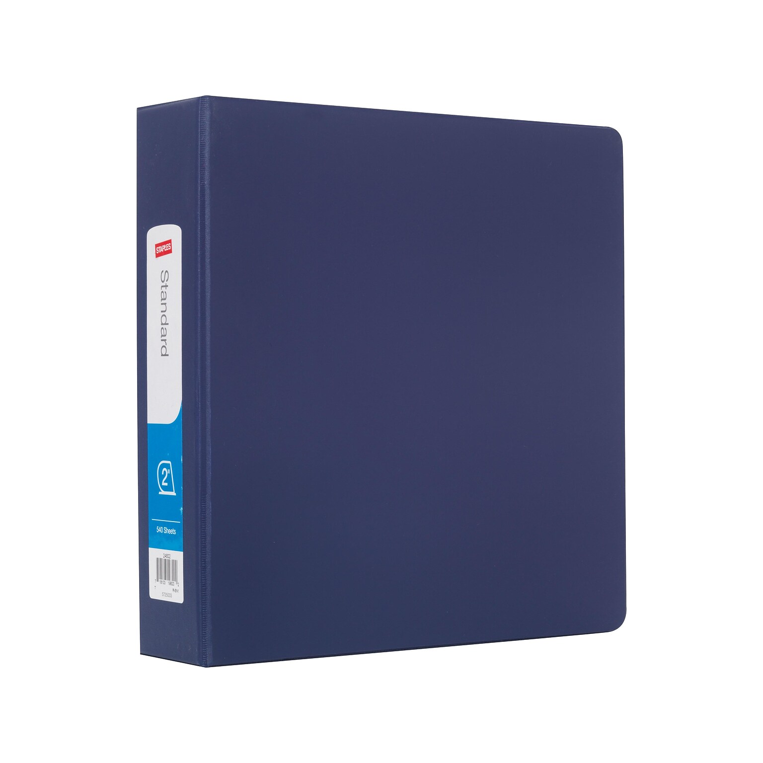 Staples Standard 2-Inch 3-Ring Non-View Binder, Holds Up to 450 Sheets, Blue, Durable Binder for Office & School