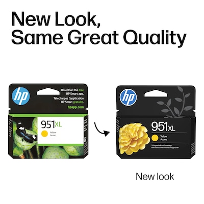 HP 951XL Yellow High Yield Ink Cartridge, Prints Up to 1,500 Pages (CN048AN#140)