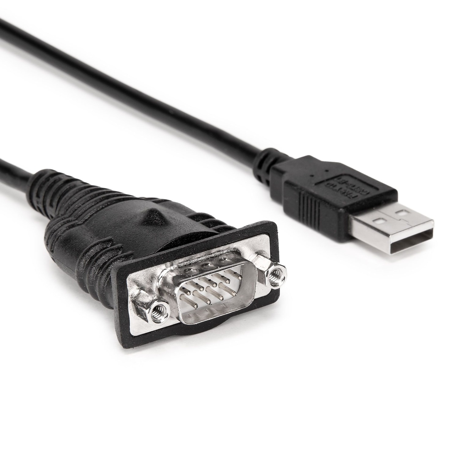Rocstor 3ft USB-A to DB-9 RS-232 Serial Cable, Male to Male, Black (Y10C877-B1)