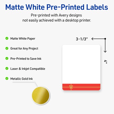 Avery Rectangle Multipurpose Labels, 4 x 3-1/3, White, 40/Pack (19479370549)