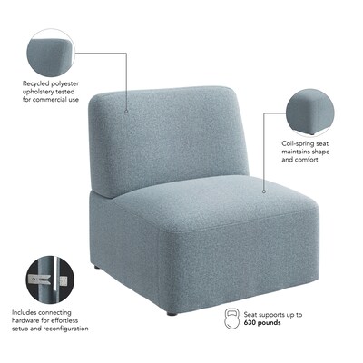 Bush Business Furniture Assemble Modular Lounge Chair, Armless, Mist Fabric (ASM130MSF-03)