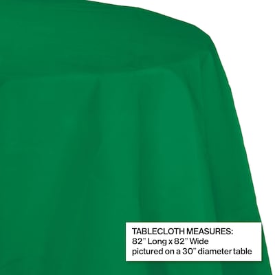 Creative Converting Touch of Color Octy Round Tablecloth, Emerald Green, 12/Pack (923261)