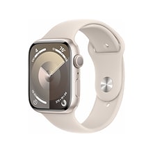 Apple Watch Series 9 (GPS) Smartwatch, 45mm, Starlight Aluminum Case with Starlight Sport Band, S/M