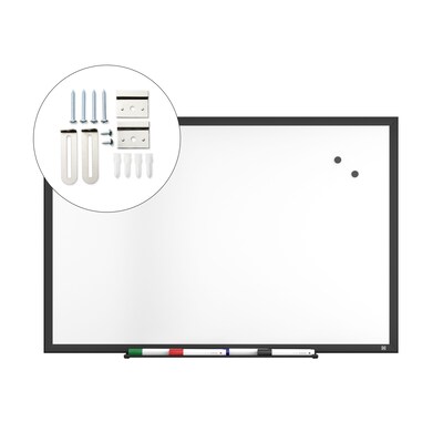 TRU RED™ Magnetic Steel Dry Erase Board, Black Frame, 3' x 2' (TR61180)