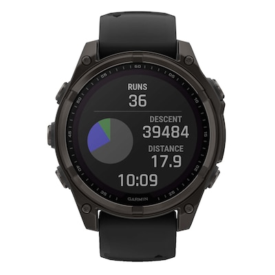 Garmin fenix 8 Multisport Sapphire Solar GPS Smartwatch, Carbon Gray & Black, 47mm (GRM0290610)