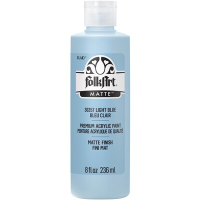 FolkArt Acrylic Paint Matte, 8oz., Light Blue, 3/Pack(FLK36357-3)