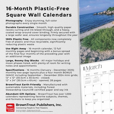 2025 BrownTrout Coast of New England 12" x 12" Monthly Square Wall Calendar (9781975474669)